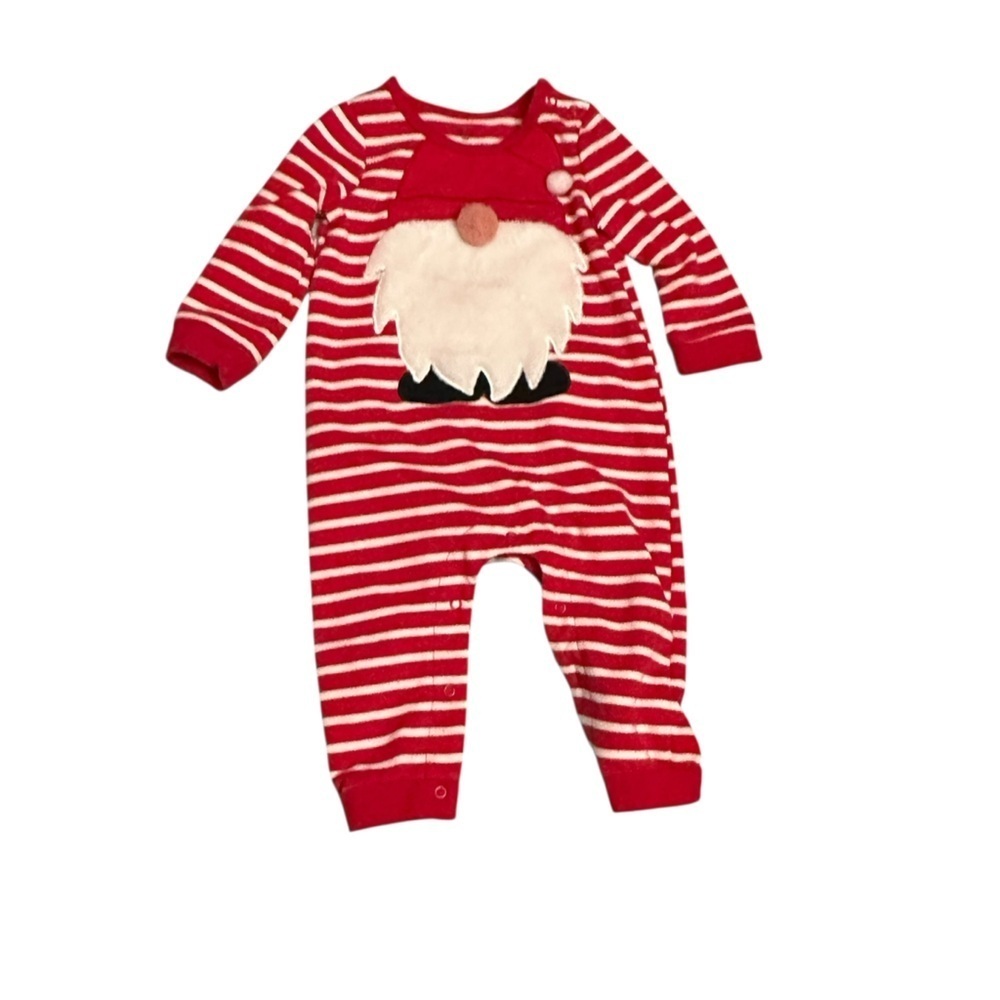 Holiday Time Red and White Striped Kids Footie